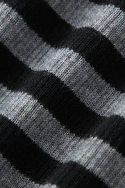 Wool Blend Striped Sweater in Black