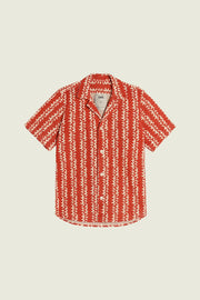 Cuba Net Shirt in Red Scribble