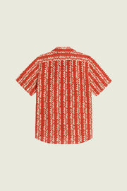 Cuba Net Shirt in Red Scribble