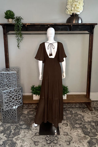 Short Sleeve Dress in Brown