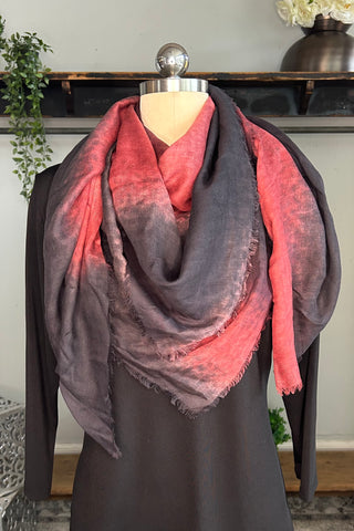 Ombré Stripe Scarf in Black-Pink