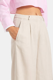 Adeline Wide Leg Pant in Stone Sand