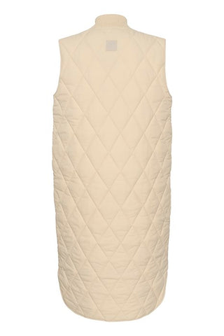 Lorena Quilted Waistcoat in Feather Gray