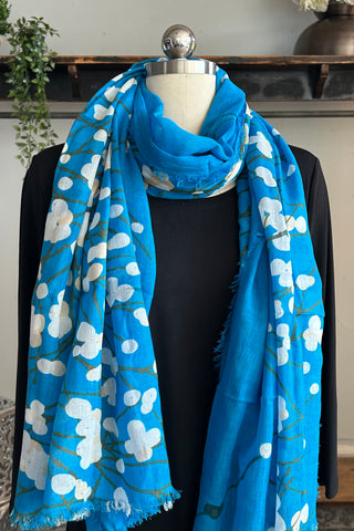 Floral Scarf in Heaven Blue