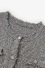 Bouclè Knit Vest in Grey