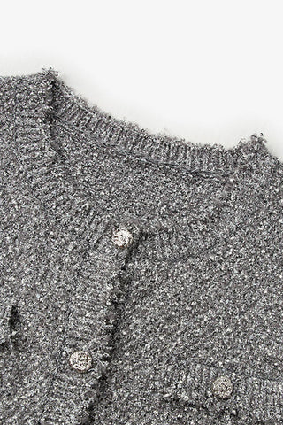 Bouclè Knit Vest in Grey