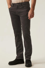 Courage Straight-Legged Jeans in Dark Olive Moleskin