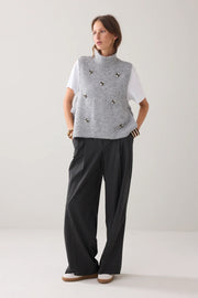 Embellished Spencer Cozy Melange Knit in Mist