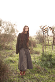 Embellished Cozy Melange Knit Sweater in Dark Camo