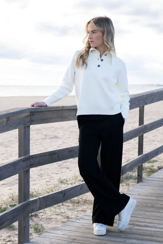 Oversized Collar Sweater in Ivory