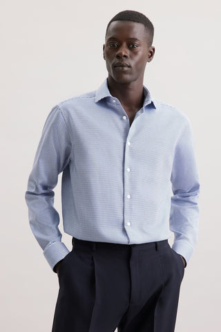 Long Sleeve Casual Shirt in Denim Blue