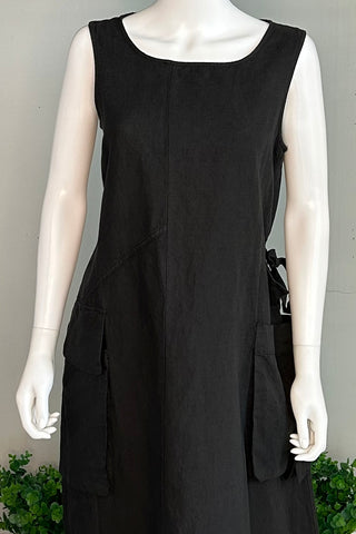 Sleeveless Linen Dress in Grey