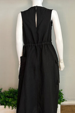 Sleeveless Linen Dress in Grey