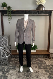 Ibiza Sport Coat in Grey and Brown Check