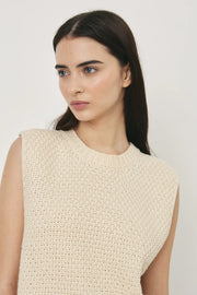 Matisse Knitted Vest in Ecru