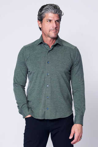 Long Sleeve Casual Shirt in Hunter Green
