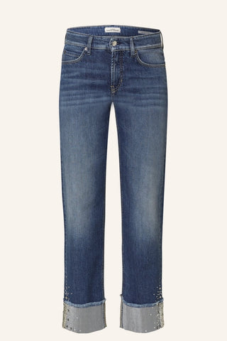 Paris Straight Short Jeans in Mid-Blue