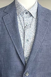 Ibiza Sport Coat in Blue and Navy Houndstooth