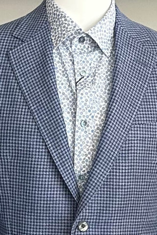 Ibiza Sport Coat in Blue and Navy Houndstooth