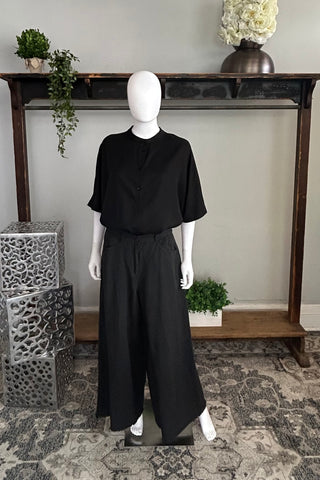 Wide Leg Linen Pant in Grey