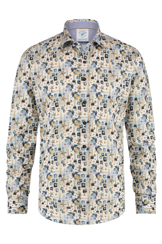 Long-Sleeved Sport Shirt shirt in Off-White Oscars Print