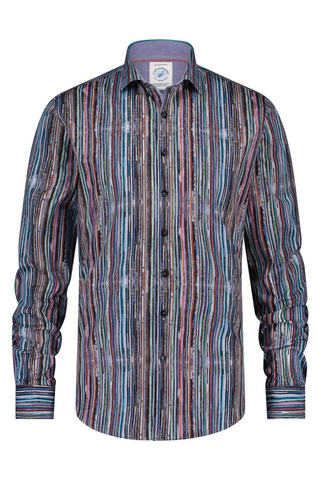 Long-Sleeved Shirt With Multicoloured Record Cover Print