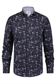 Long-Sleeved Sport Shirt With Rock 'N Roll Tattoo Print