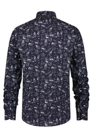 Long-Sleeved Sport Shirt With Rock 'N Roll Tattoo Print