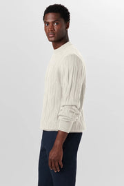 Crew Neck Cable Jacquard Sweater
