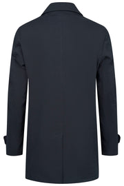 Water-resistant Cotton-mix Coat in Navy