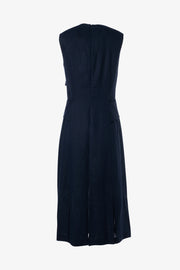 Waist Crossover Dress in Navy