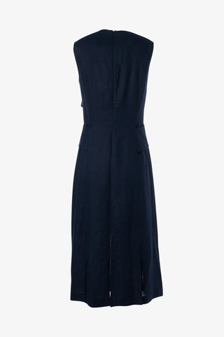 Waist Crossover Dress in Navy
