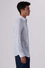 Abstract Linen Shirt in Shaped fit