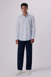 Abstract Linen Shirt in Shaped fit