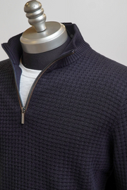 Cotton-Blend Quarter-Zip Sweater in 2 Colours