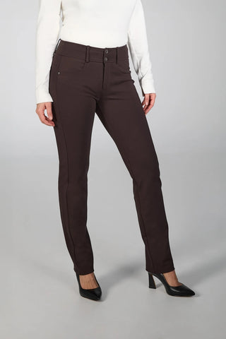Ponte Straight Leg Pant in Espresso
