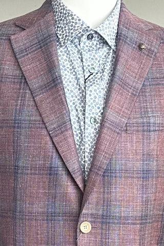 Conway Sport Coat in Pink and Blue Plaid