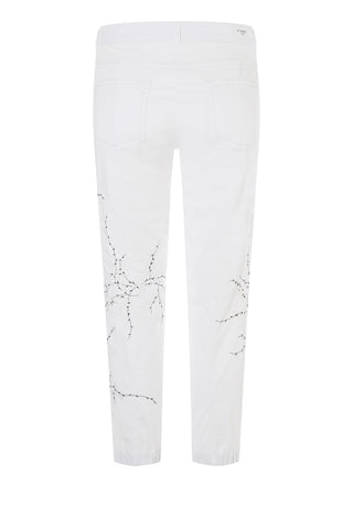 Karo Cargo With Embroidery in Pure White