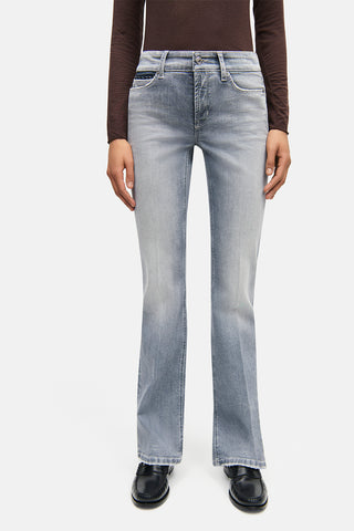 Paris Flared Full Length Jean in Grey Wash