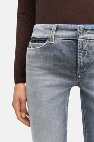 Paris Flared Full Length Jean in Grey Wash