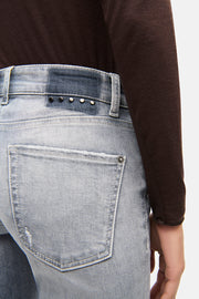Paris Flared Full Length Jean in Grey Wash