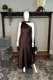 One Shoulder Dress in Brown
