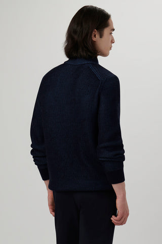 Quarter-Zip, Shaker-Knit Sweater in 2 Colours