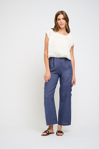 Linen Top With Elastic Bottom in 3 Colors