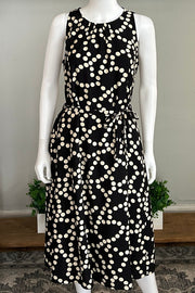 Sleeveless Pretty Woman Dress in Black Dot