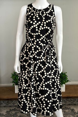 Sleeveless Pretty Woman Dress in Black Dot