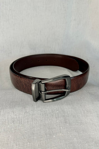 Distressed Belt in Medium Brown