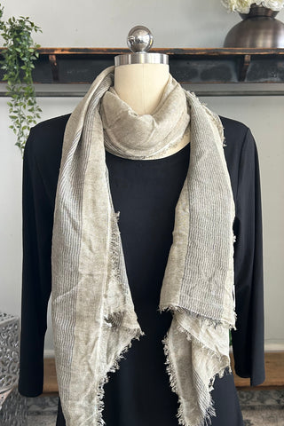 Solid Scarf With Stripe Detail in 3 Colours