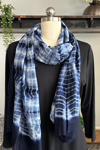 Tie Dye Scarf in Tie Dye Nui Navy