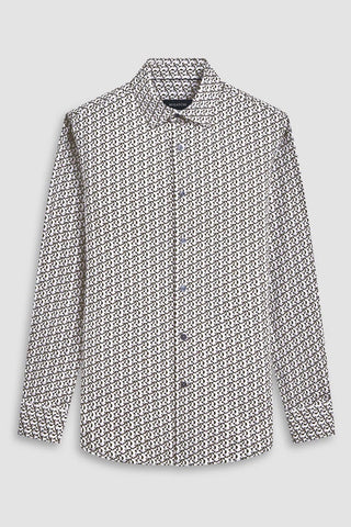James Long-Sleeved OoohCotton Shirt in Cement Print